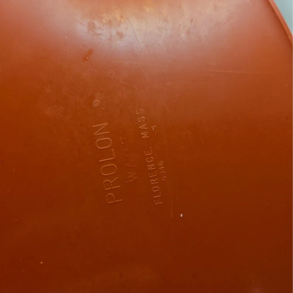 Vintage PROLON Ware Orange Enamel Trays, set of 2   FLORENCE MASS. 9946